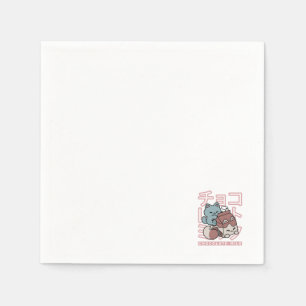 Serviette En Papier Chat Kawaii avec du Lait au Chocolat – Pop Art Jap