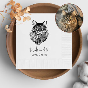 Serviette En Papier Chat Maine Coon Boisson Personnalisée Sur Moi