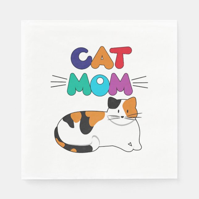 Serviette En Papier Chat maman Amoureux des chats Chat (Devant)