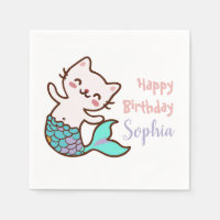 Chat Mermaid Fille fête d'anniversaire Purrmaid Me