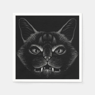 Serviette En Papier Chat noir