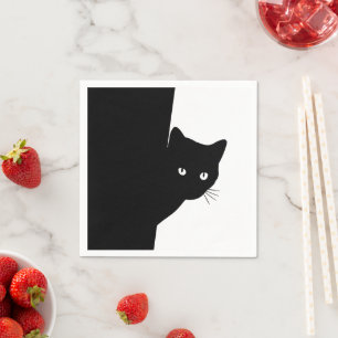 Serviette En Papier Chat noir