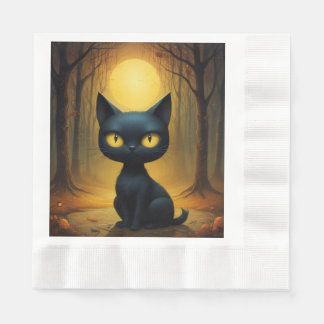 Serviette En Papier chat noir