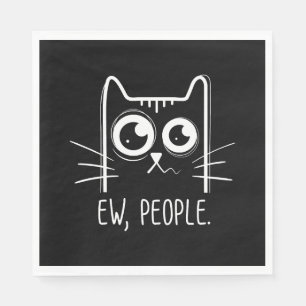 Serviette En Papier Chat Noir Beurk Les Gens Drôle Amateur De Chat