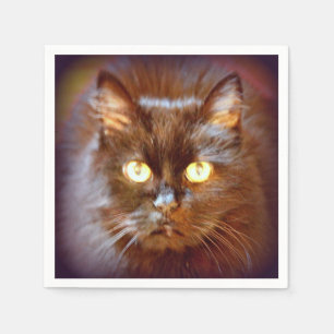 Serviette En Papier chat noir mignon