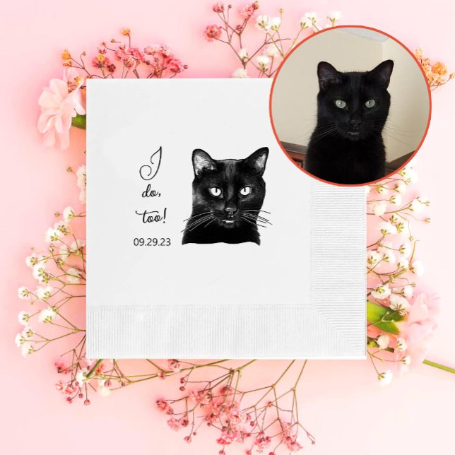 Serviette En Papier Chat noir Personnalisé Je fais aussi (Créateur téléchargé)