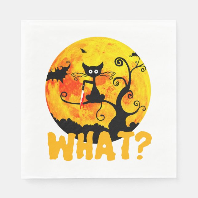 Serviette En Papier Chat Noir Quel Chat Noir - (Devant)