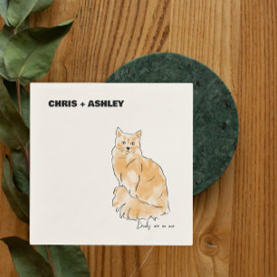 Serviette En Papier chat orange Chaton animal de compagnie Cocktail Na