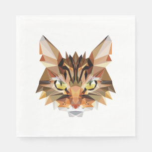 Serviette En Papier Chat polygone