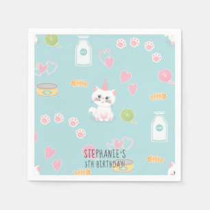 Serviette En Papier Chat Purr-fect Jour Anniversaire serviettes