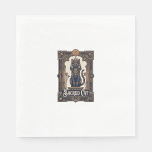 Serviette En Papier Chat Sacré Chat Égypte Antique Vintage Vector Art