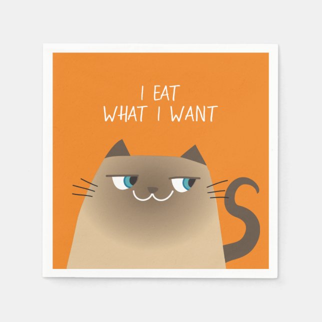 Serviette En Papier Chat siamois amusant (Devant)