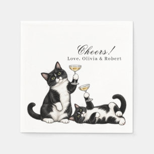 Serviette En Papier Chat Smoking Toast Nom Personnalisé Fête