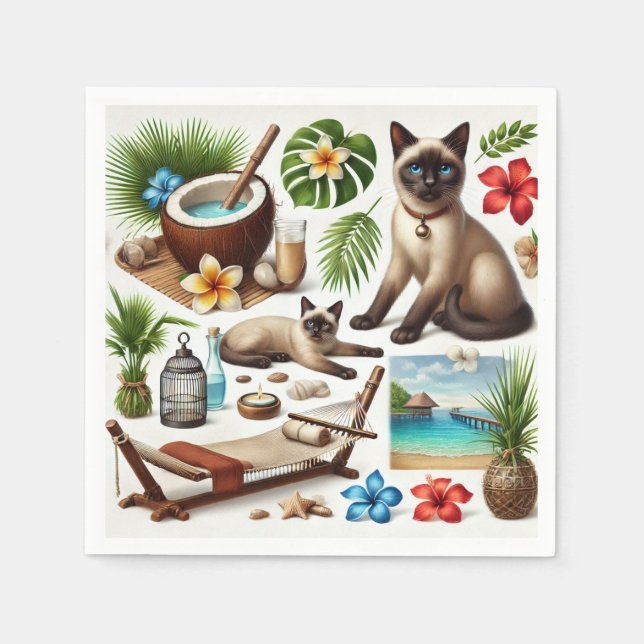 Serviette En Papier Chat spa Traitement à thème pour Amoureux de les c (Devant)