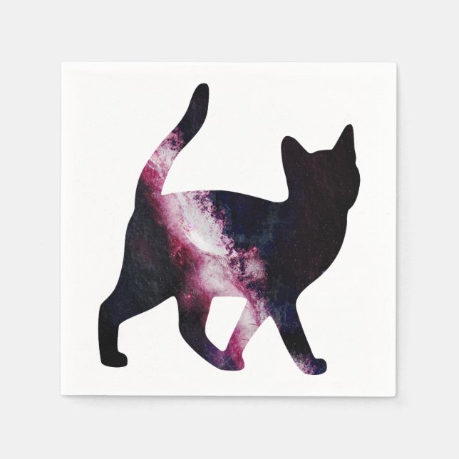 Serviette En Papier Chat spatial Galaxy (Devant)