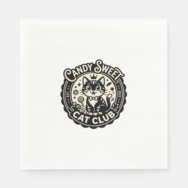 Serviette En Papier Chat Sucré Mignon Graphique de Chat Drôle - Chat S (Devant)