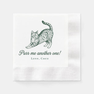 Serviette En Papier Chat Tabby à étirer personnalisé Art Purr Me One