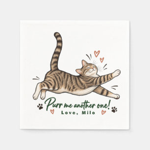 Serviette En Papier Chat Tabby Animal de Compagnie Personnalisé Rronro