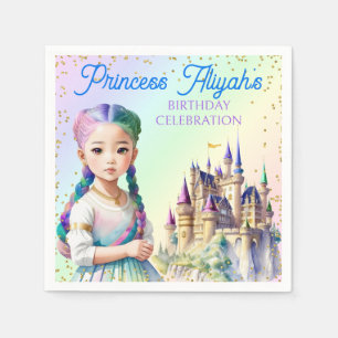 Serviette En Papier Château Arc-en-Ciel Fantastique de la Princesse au