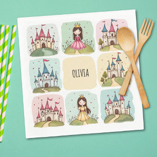 Serviette En Papier Château de conte de fées adorable & dessins de pri