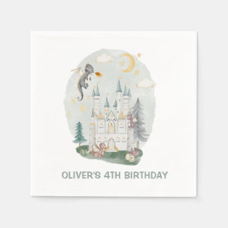 Serviette En Papier Château de dragon enfants magique anniversaire
