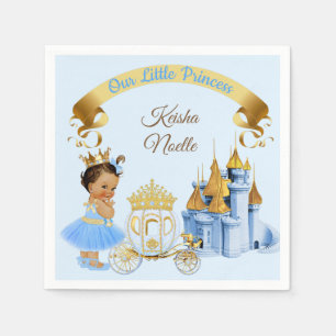 Serviette En Papier Château de la Princesse Royale Carrosse Bleu Or Fi
