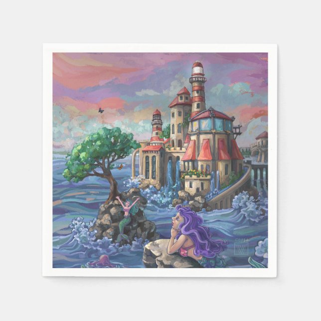 Serviette En Papier Château de la Sirène (Devant)