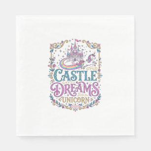 Serviette En Papier Château de licorne Rêves Licorne Fond blanc Pri