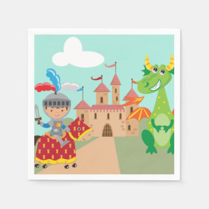 Serviette En Papier Château de Little Knight et Dragon
