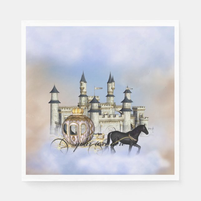 Serviette En Papier Château de princesse de conte de fées (Devant)