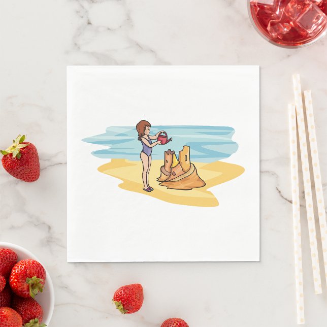 Serviette En Papier Château de sable de plage (Créateur téléchargé)