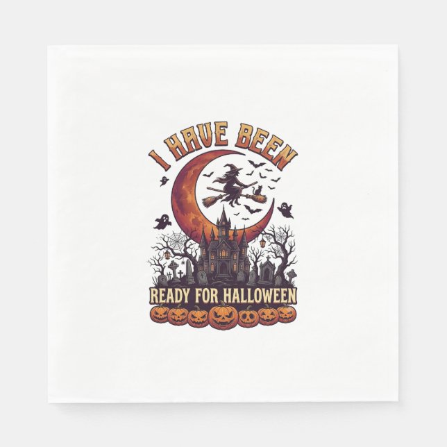 Serviette En Papier Château de sorcière d'Halloween prêt depuis longte (Devant)