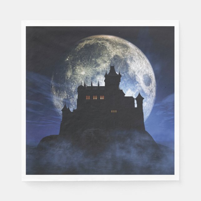 Serviette En Papier Château d'Imaginaire la nuit (Devant)
