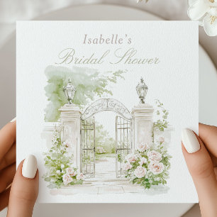 Serviette En Papier Château français élégant Jardin de mariage pastel 