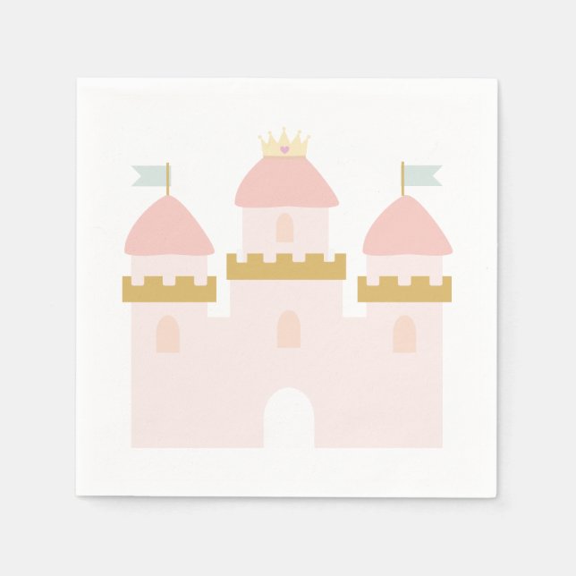 Serviette En Papier Château Princess Anniversaire Napkin (Devant)