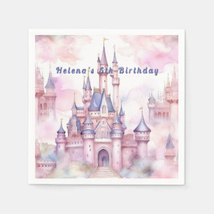 Serviette En Papier Château Princesse Rose Violet