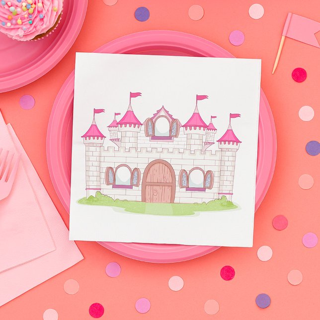Serviette En Papier Château Rose (Créateur téléchargé)