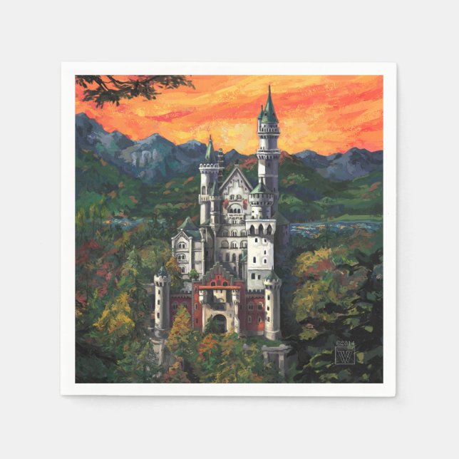 Serviette En Papier Château Schloss Neuschwanstein (Devant)