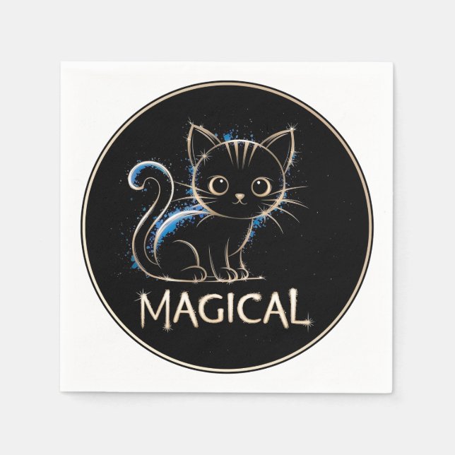 Serviette En Papier Chaton magique (Devant)