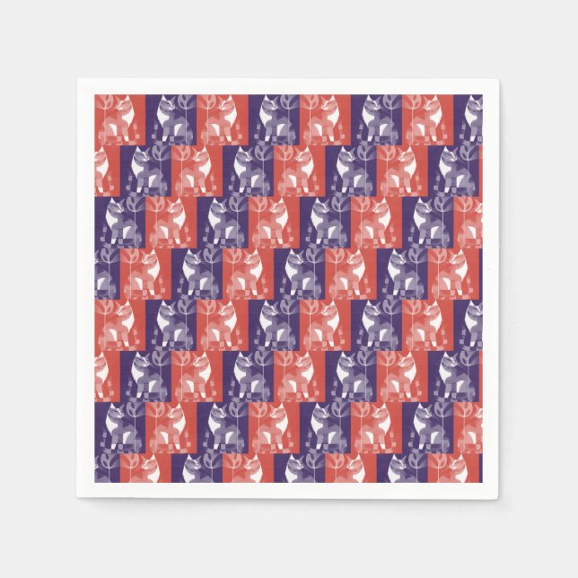 Serviette En Papier Chats (Devant)