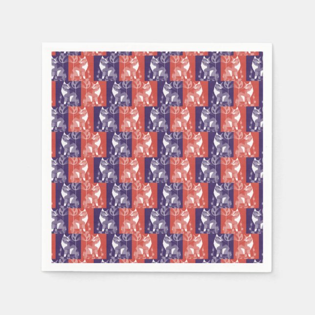 Serviette En Papier Chats (Devant)