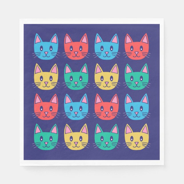 Serviette En Papier Chats (Devant)