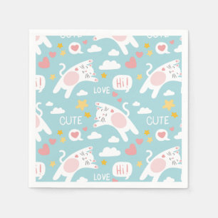 Serviette En Papier Chats