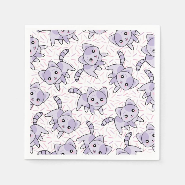 Serviette En Papier Chats (Devant)