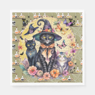 Serviette En Papier Chats d'Halloween