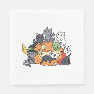 Serviette En Papier Chats d'Halloween Kittens
