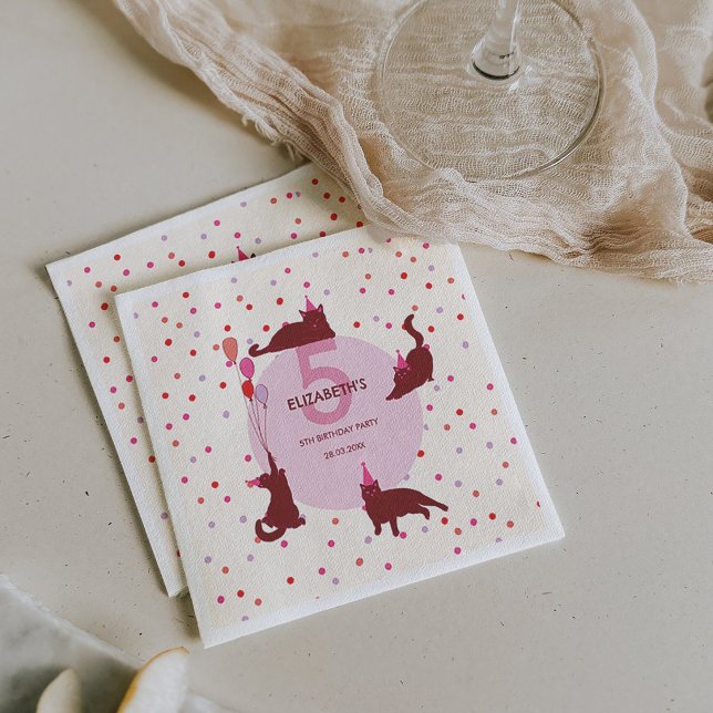 Serviette En Papier Chats Drôles Anniversaire Parfait (Créateur téléchargé)