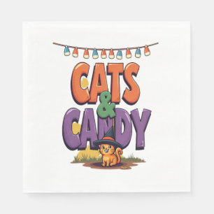 Serviette En Papier Chats et bonbons