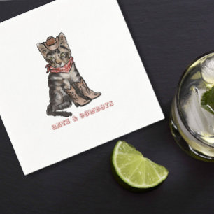 Serviette En Papier chats et cowboys