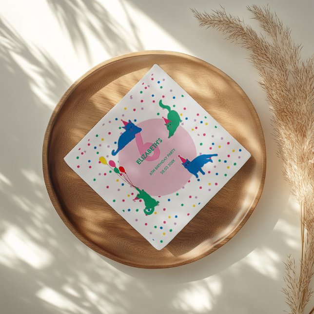 Serviette En Papier Chats joueurs Anniversaire parfait (Créateur téléchargé)